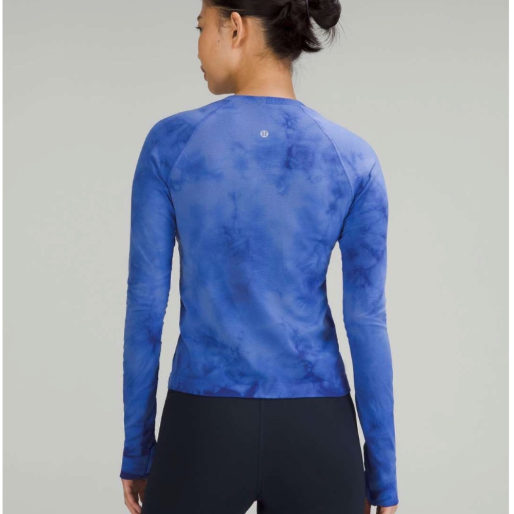 lululemon athletica Blue Tie-Dye Long Sleeve Top